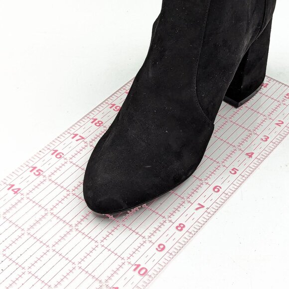 Stuart Weitzman Women Yulian Black Suede Sock Dress Office Sock Boots size 7.5 - Picture 7 of 12